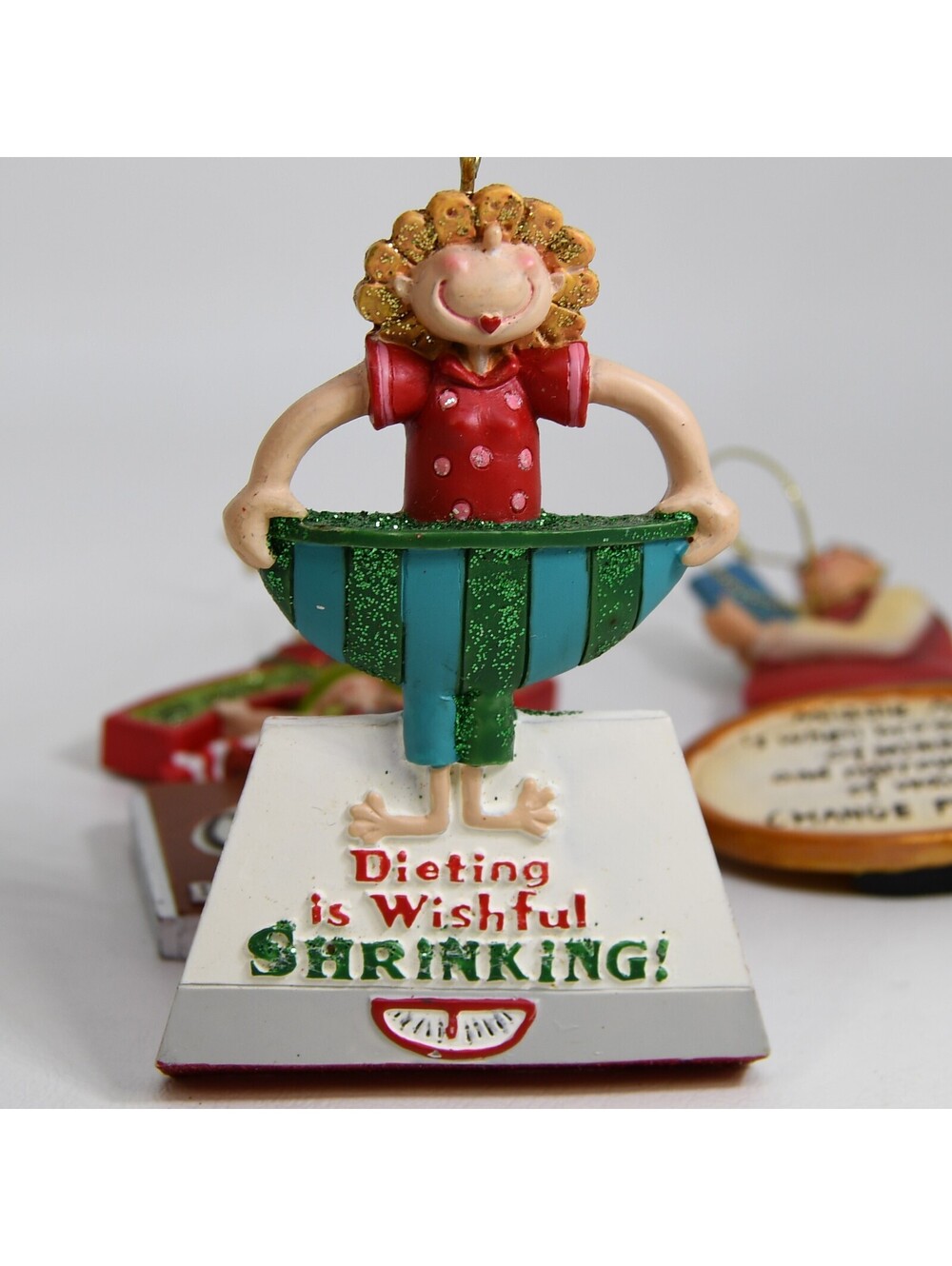 Lot Weight Loss Themed Christmas Ornaments Joke Funny Novelty Dieting Quitter